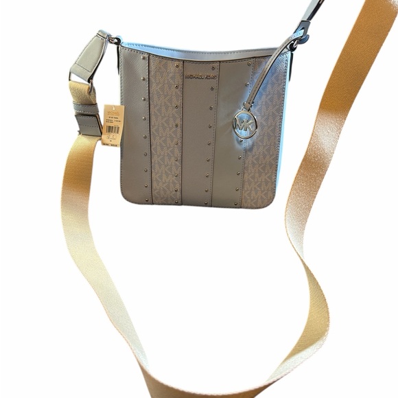 Michael Kors Jet Set Small Studded Patchwork and Signature Logo Crossbody - Picture 2 of 3